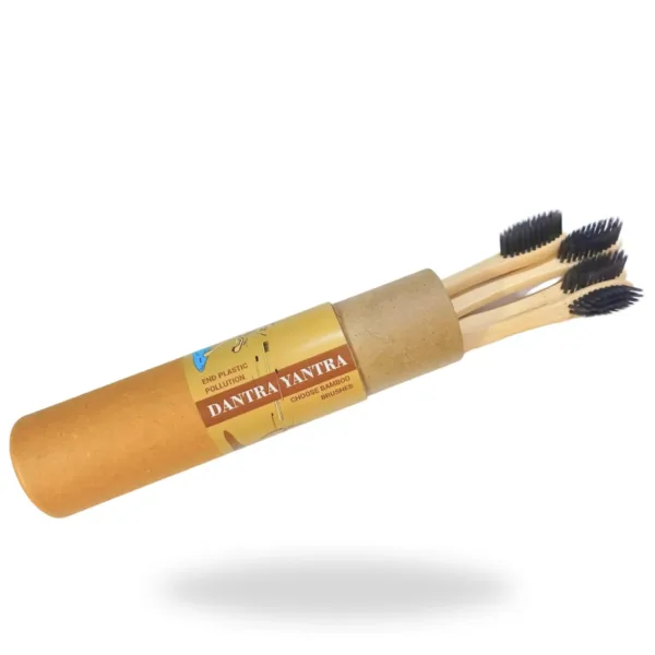 Dantra Yantra bamboo tooth Brush is a set of the 4 plastic free unique brush to make planet happy