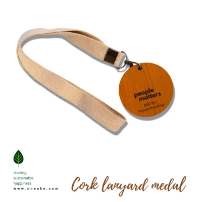 Eco-friendly cork lanyard medal