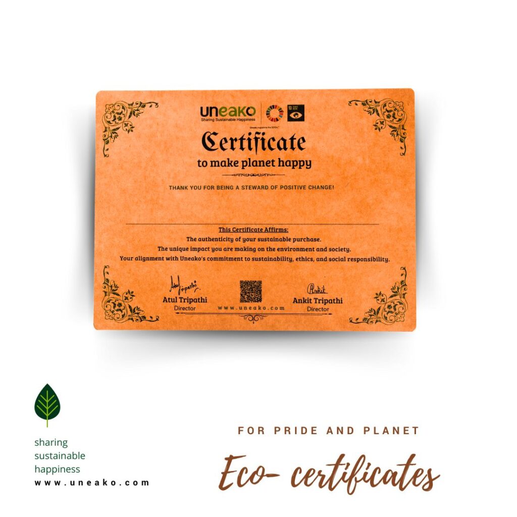 eco friendly certificate
certificate sustainable
uneako
products that make zero plastic event and conference