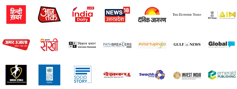 Featured In logo's of global media organisations where uneako is featured in.