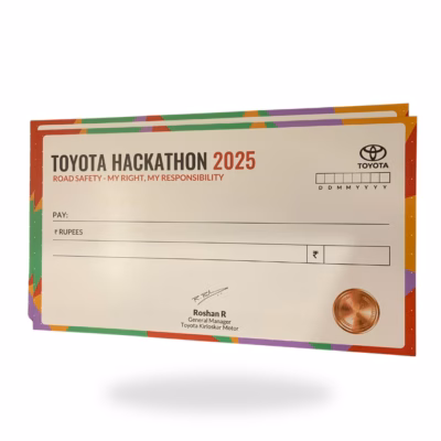 Biodegradable Big Cheques for Prizes (36*18 Inch)