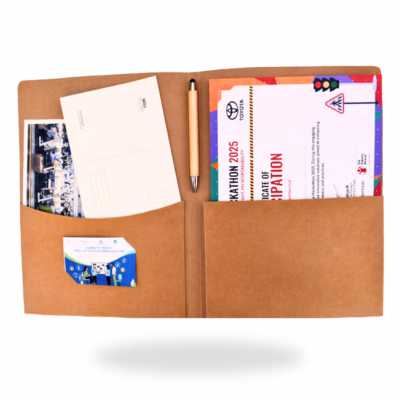 MOU Signing Folder with Documents Pockets and Spline.